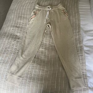 Faherty Women's Fleece Jogger Sweatpants | Oatmeal